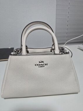 Coach White Leather Top-Handle Bag